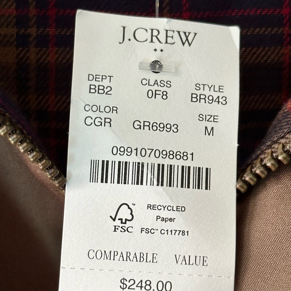 J.Crew Authentic Outerwear Waxed Barn Jacket – Plaid Lined - Retail $248 - Med - Picture 3 of 6